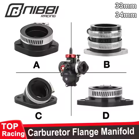 NIBBI Carburetor Flange Manifold Intake Pipe Adapter Fit PWK24/26/28mmPE Carburetor Kawasaki GY6 Engine Manifold Motorcycle Part