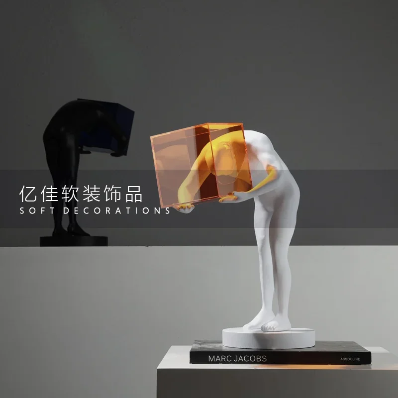 creative abstract figure sculpture model room sales office home soft installation living room porch cabinet art free experience