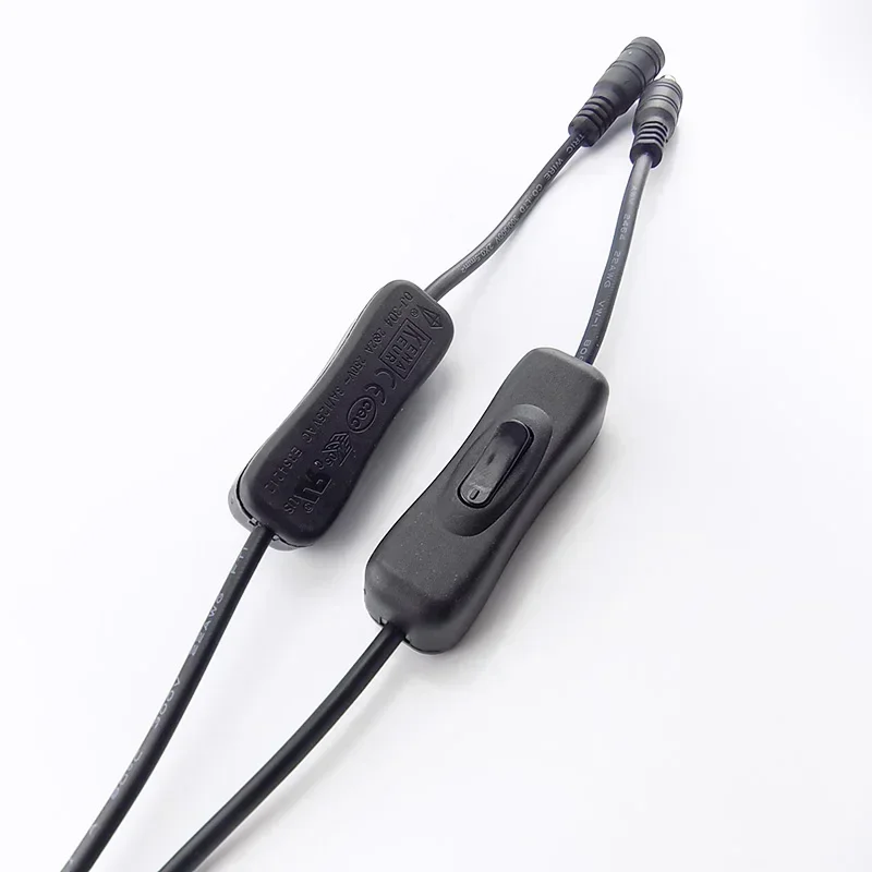 1 ชิ้นสายไฟพร้อมสวิตช์อะแดปเตอร์แจ็คสําหรับ RGB Controller, LED Strip, กล้องวงจรปิดความปลอดภัยกล้อง, สาย DC หญิงชาย P