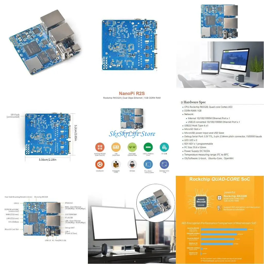 

E65E for NanoPi R2S Open Source Mini Router with DualGbps Ethernets Ports for IoTsNAS OpenWrt/LEDE Board