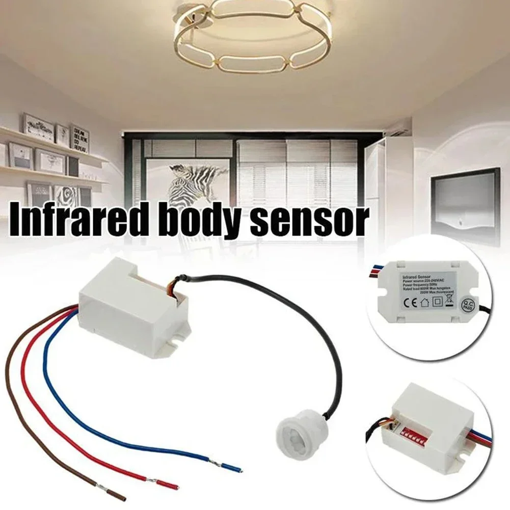 Light Switch PIR Sensor Detector Mini Recessed Motion Occupancy Rest Dips 6m 800W Adjustable Ceiling IP20 360°