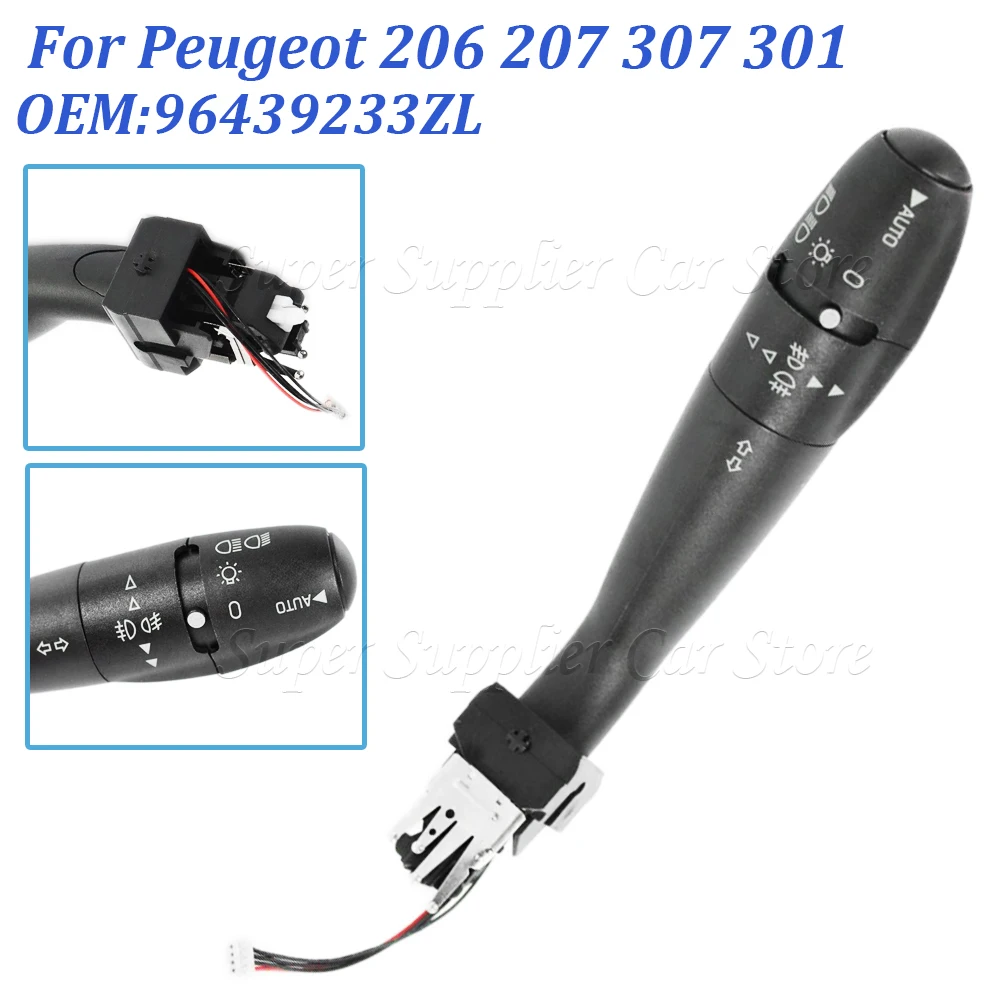 For Peugeot 206 207 301 307 Car Steering Indicator Stalk Turn Signal Switch Headlight Switch 96439233ZL 96530930XT 96450912ZL