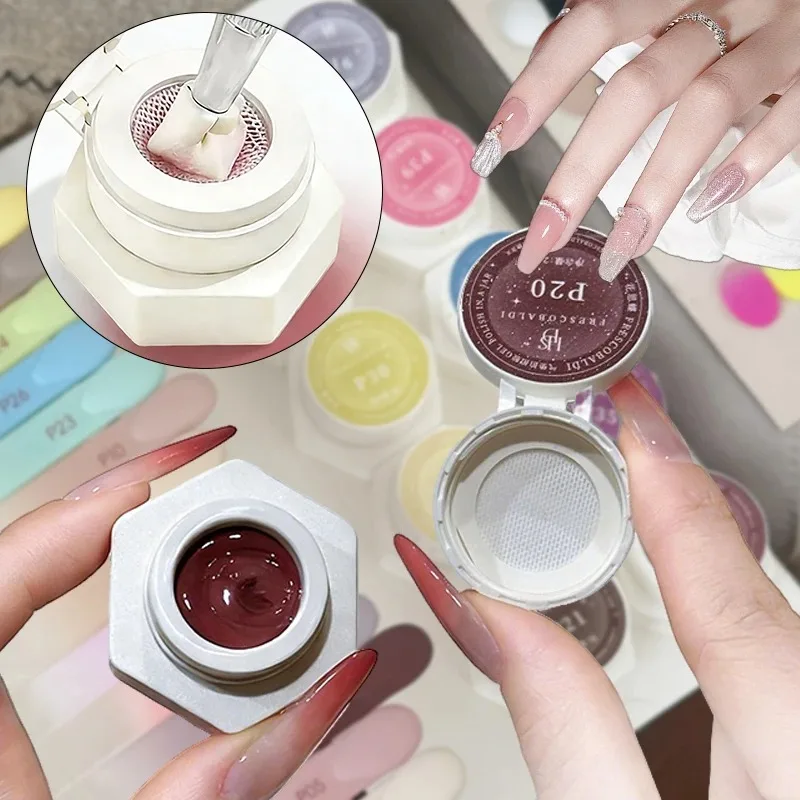 39-Farben Air Cushion Patting Gel, hochsättigendes Blush-Gradient-Ombre-Nagelkunstgel, kein Reinigen erforderlich, UV-LED-härtender, ablösbarer Nagellack – Detail 3
