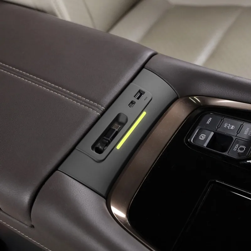 A30P-USB Expansion Dock Ambient LED Lighting For Toyota Alphard Vellfire 40 Series 2023-2026 Center Console Fast Charging 3 Port