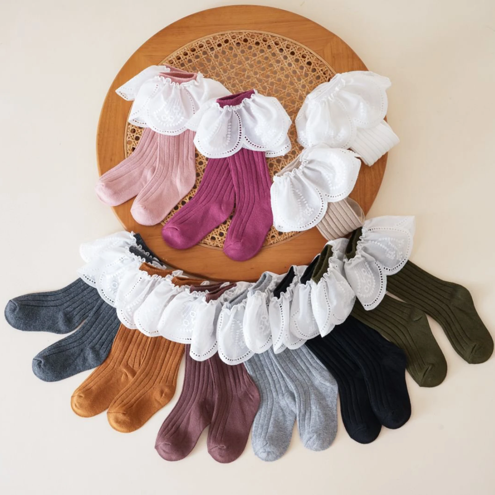 0-3Years Toddler Baby Girl Knee High Socks Stylish Princess Style Soft Cute Non Slip Infant Ruffle Socks