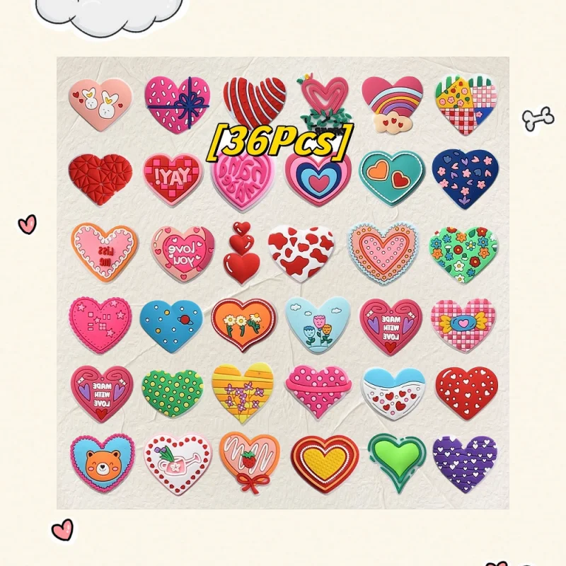 

PVC Heart Shoe Charms For Cute Style Sandals Slippers Shoe Accessories for Women Girls Kids Party Favor Gift Idea
