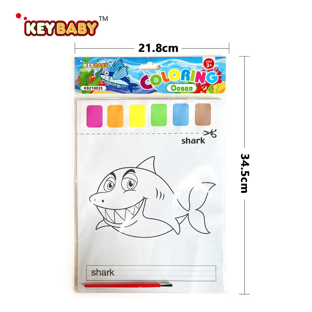 8Page/set Coloring Books For Kids Montessori Watercolor Paper With Paint Toys Portable Children Gouache Painting Education Toy