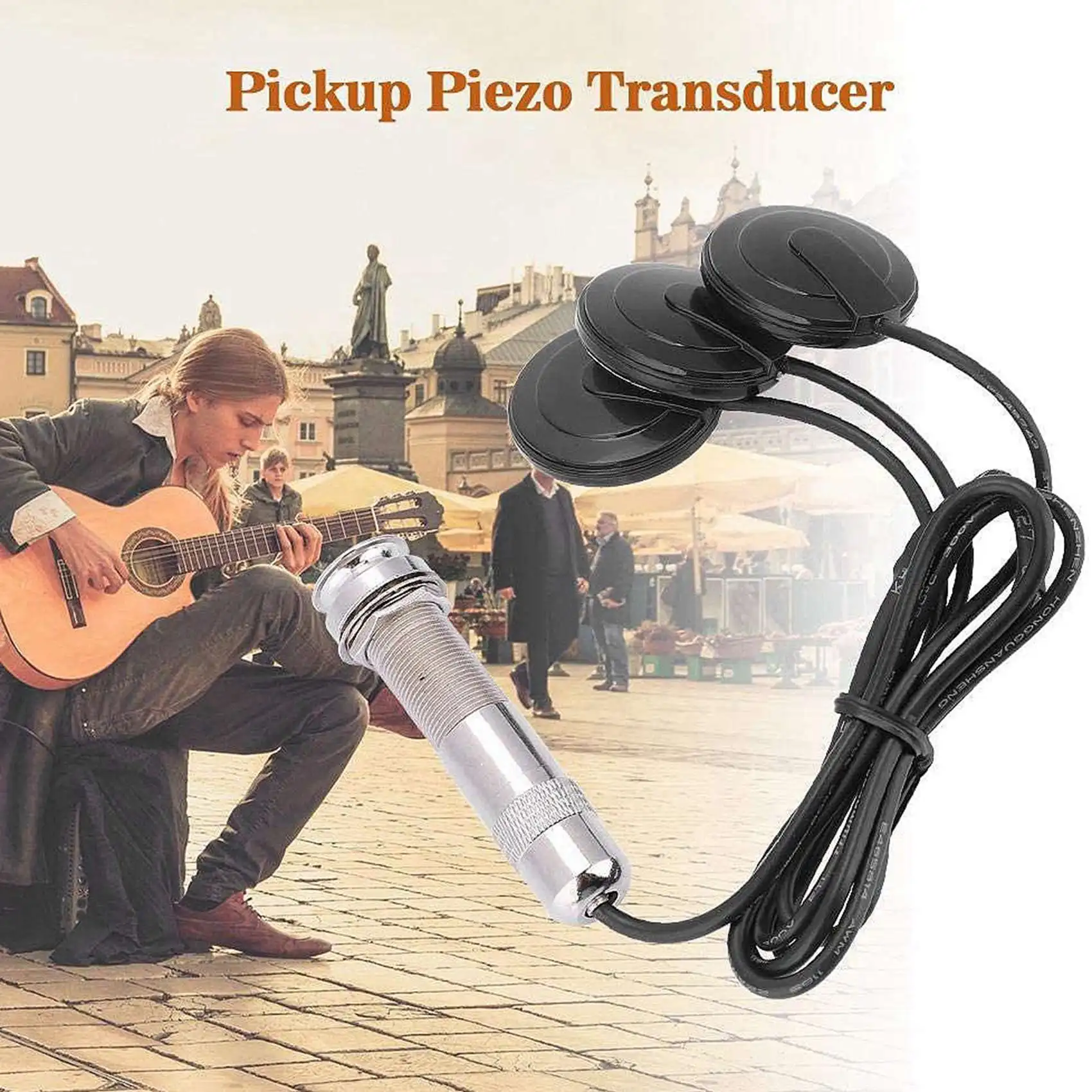 ABLB-Guitar Pickup 6X Piezo Pickup Transducer For Acoustic Guitar Ukulele Mandolin Instruments