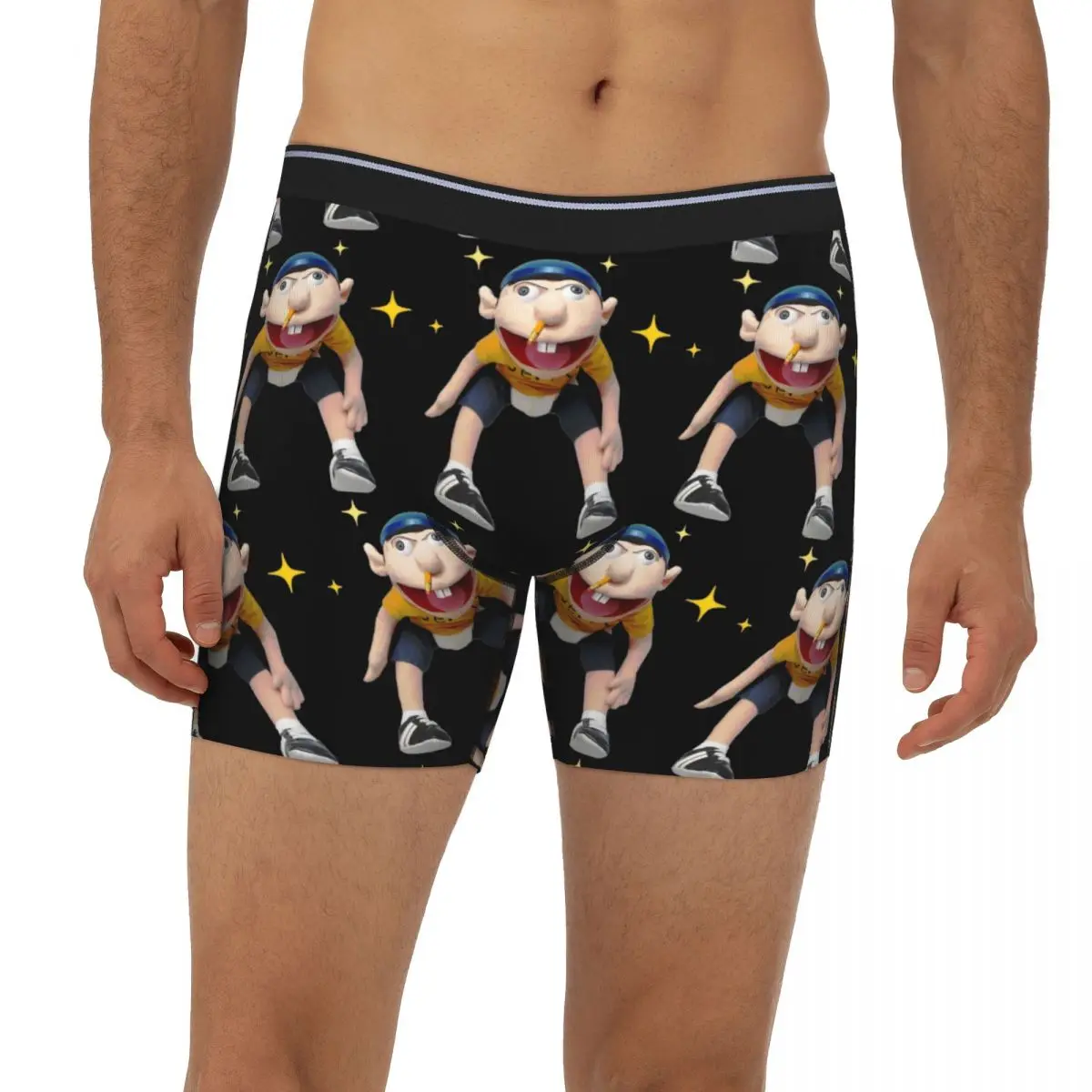 

Длинные трусы-боксеры Sml Jeffy Rapper, короткие мужские трусы, мягкое нижнее белье для мужчин, подарок бойфренду