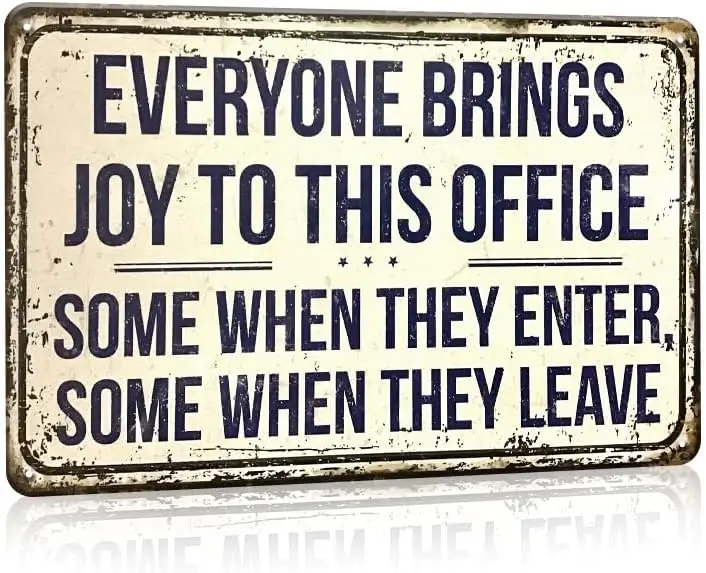Humorous Office Signs - Vintage Tin Wall Decor for Cubicles, Home, Bar, and Farm Rooms - Funny Wall Art and Decorations - G sign