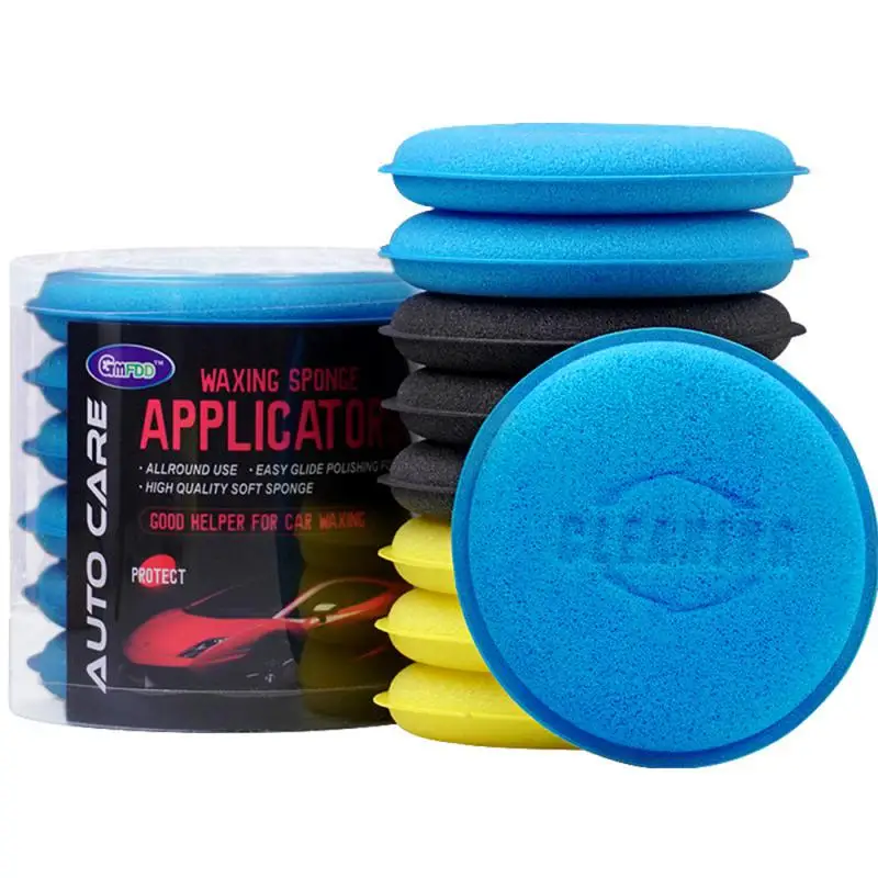 Car Round Waxing Polish Sponges High Density Foam Applicator Pads Curing and Polishing Sponges Car Detailing Tools Car Wash