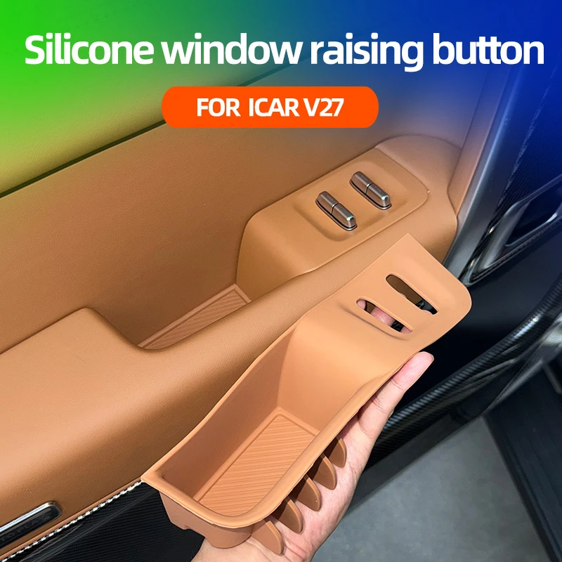 Tapis de protection anti-rayures en silicone pour panneau de commande de lève-vitre de voiture et accoudoir, pour accessoires Chery ICAR V27 2026