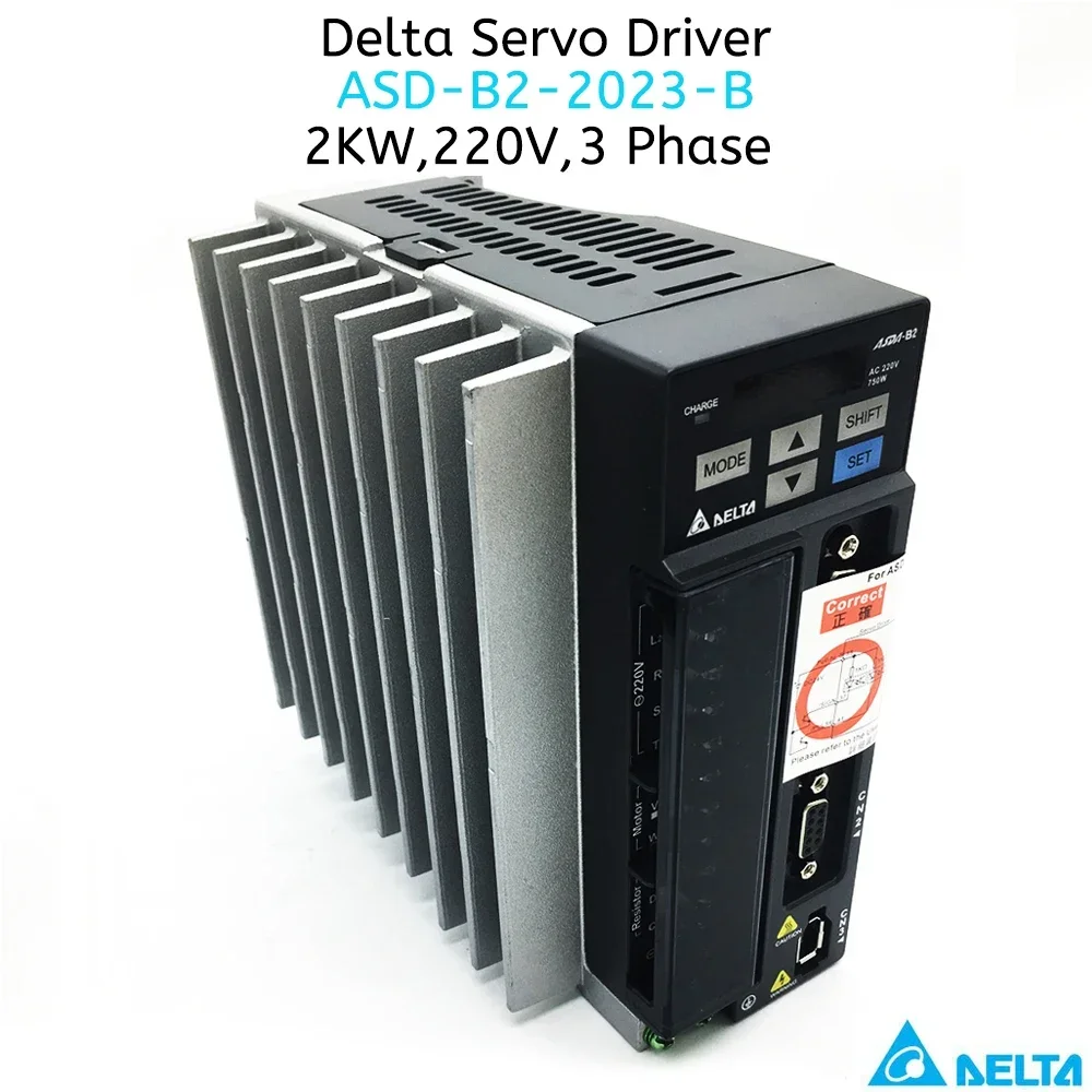 Delta 2KW 6.37NM 100mm Flange AC Servo Motor Drive Kit ASD-B2-2023-B ECMA-C21020RS ECMA-C21020SS Brake 3PH 220V 3000rpm 2000W