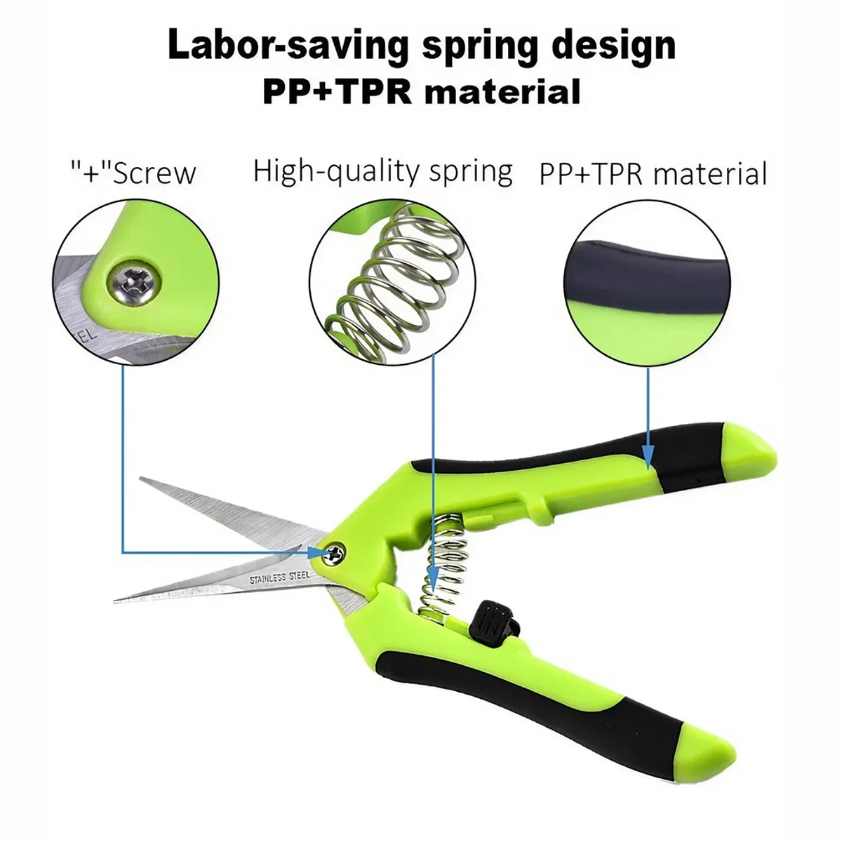 Pruning Shears Trimming Scissors for Gardening Hand Pruning Snips for Flowers Bonsai Fruit Picking Weeding Garden Tools