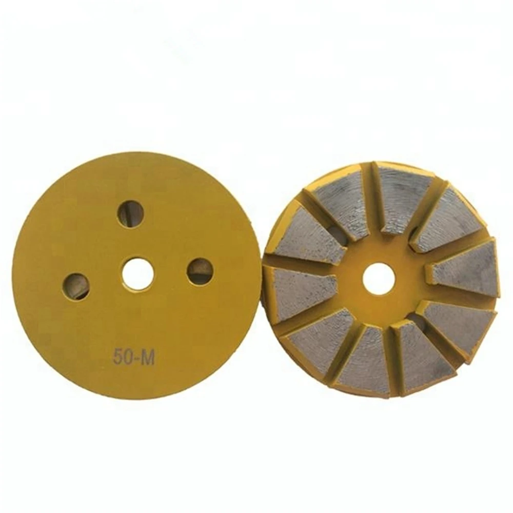 GD46 Universal Metal Bond Diamond Grinding Disc 3 Inch Floor Pads with Ten Trapezoid Segments for Concrete Terrazzo Floor 9PCS