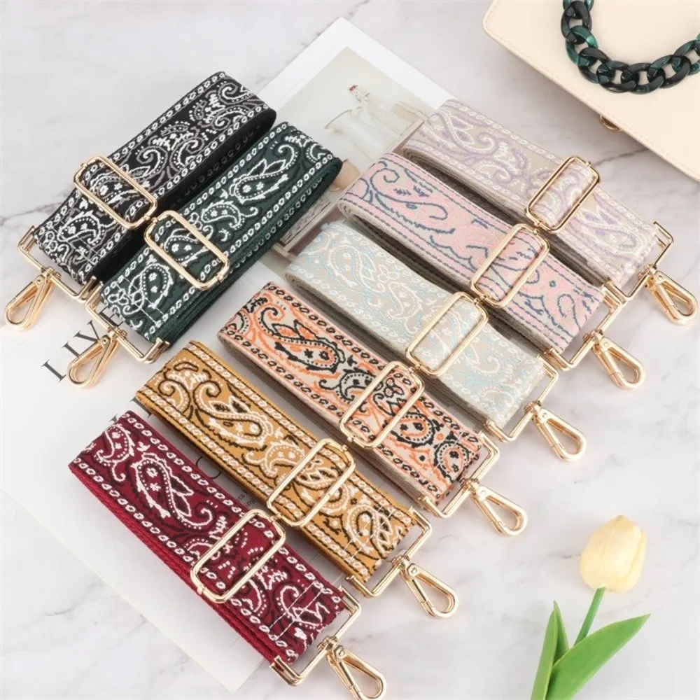 New Bohemian Style Bag Straps 5cm Width Pink Black Blue Crossbody Strap Up to 120cm Polyester Hangbag Straps Bag Accessories