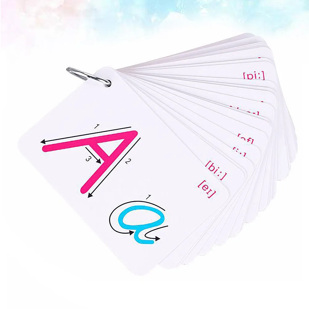 

2Sets 26 Letter English Cards Abc Learning Cards for Kids Portable Double-Sided Literacy Flashcards with Smooth Texture and