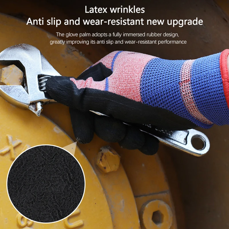 Gants en latex résistants à l'usure, gants de travail non alds, protection d'atelier de réparation automobile, gants de protection du travail, 1 paire