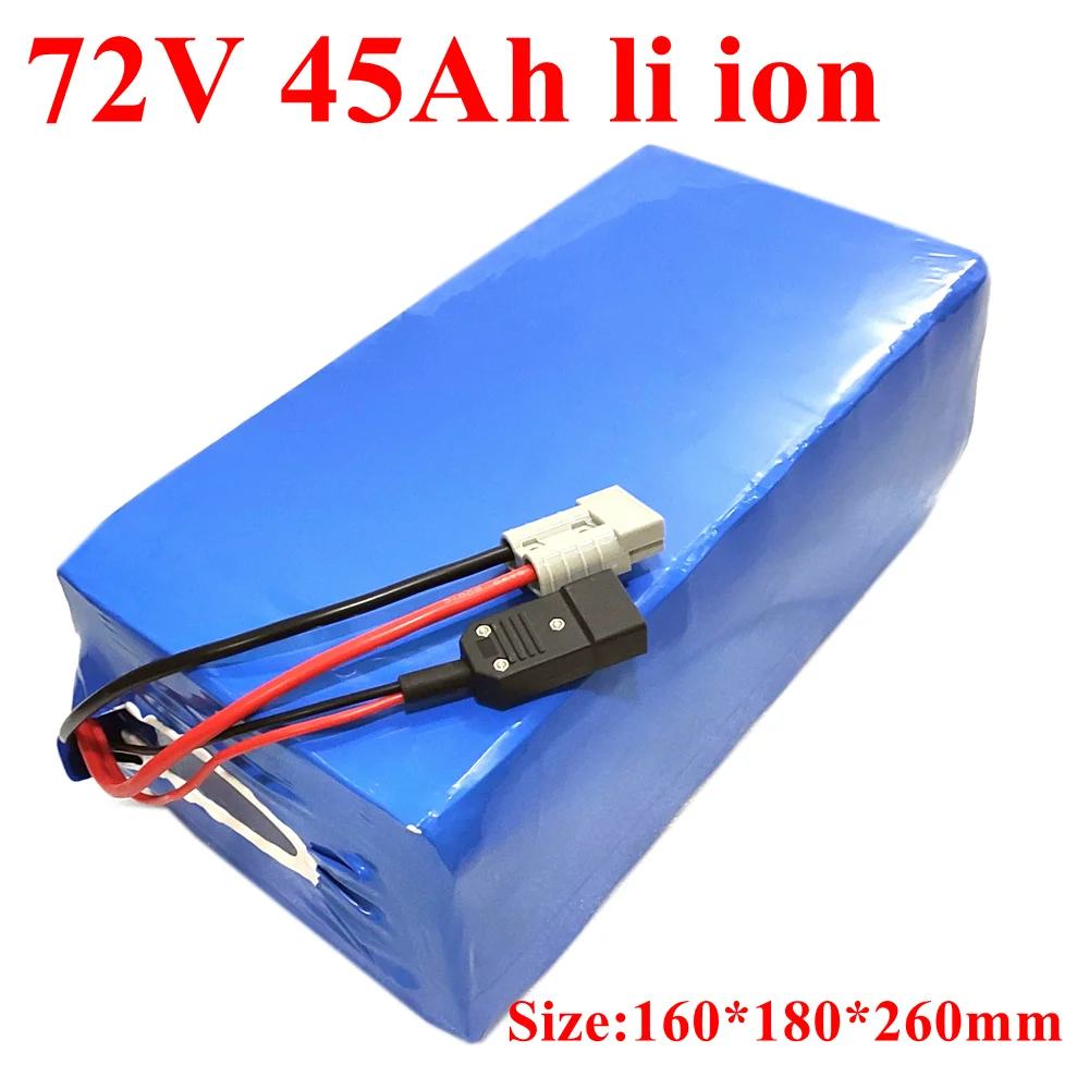 customize 72v 45Ah  battery lithium 80A BMS for 500w 3000w Tricycle scooter bike Motorcycle inverter +10A charger