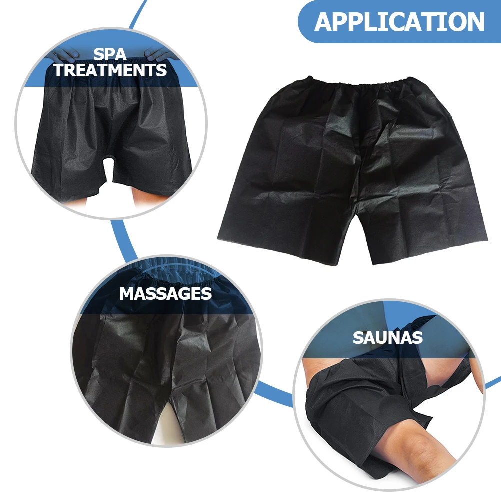 

50pcs Non Woven Underwear Men Black Briefs Portable Travel Outdoor Foldable Lightweight Breathing Saves Time