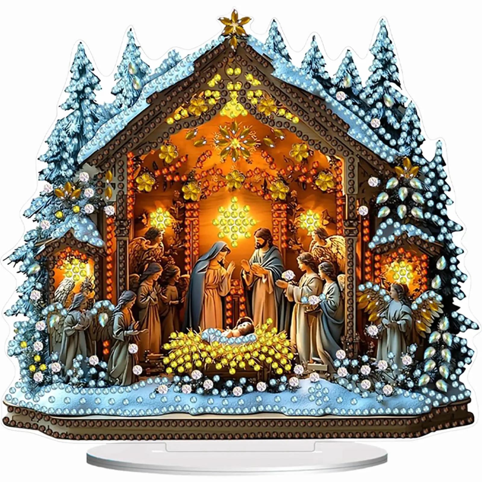 

2D Flat Christmas DIY Diamond Painting Desktop Ornaments Kit for Home Decor
