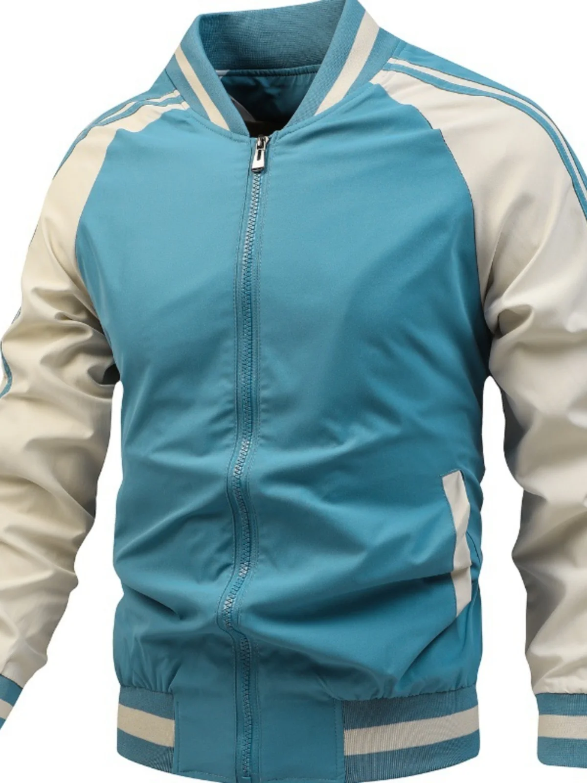 

Casual Long Sve Men's Faion Trend Jaet Youth Culture Polyester Fiber Stand Fit Sportswear Autumn Outerwear