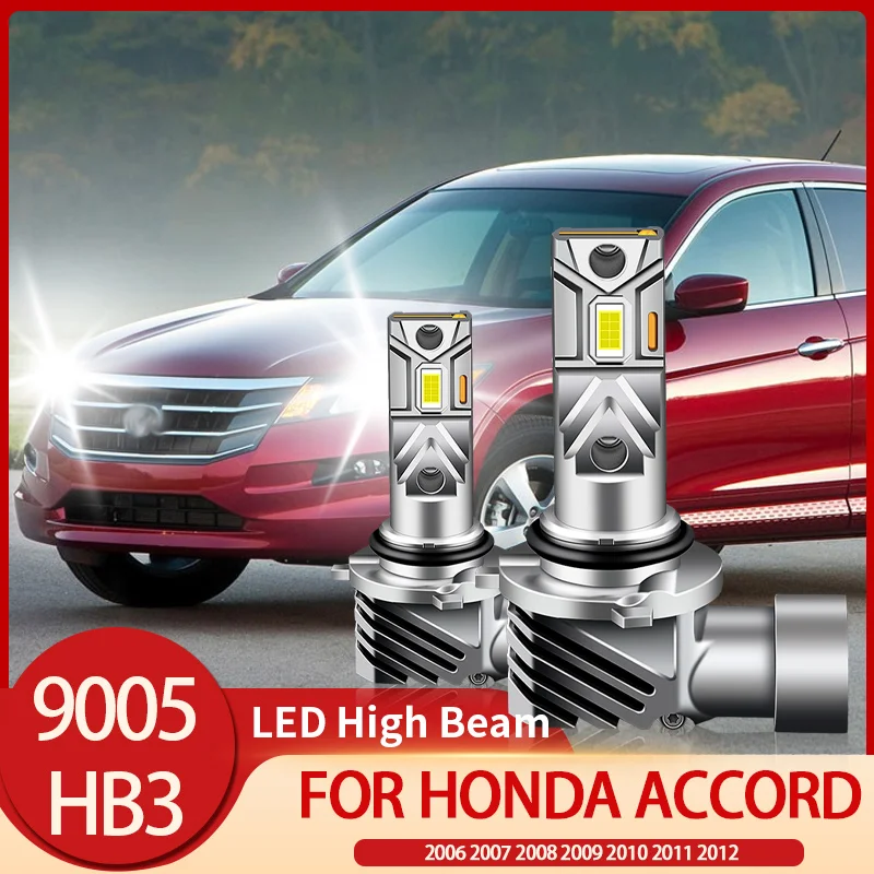 2pcs CANbus 6500K Led Headlight Lights High Beam Bulbs White HB3/9005 For Honda Accord 2006 2007 2008 2009 2010 2011 2012