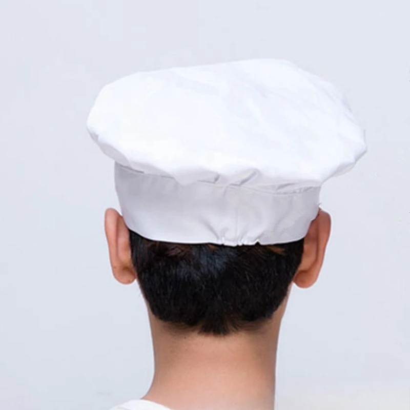 Chapeaux de chef pour hommes et femmes, chapeau en tissu haut de gamme, blanc pur, pour la pâtisserie, la pâtisserie, les desserts, les magasins, les cuisines, les services de restauration, couvre-chef
