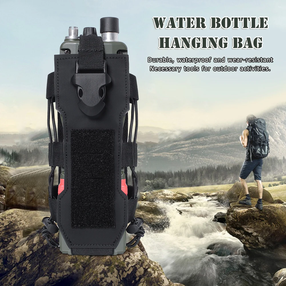 Military Tactical Molle Pouch Water Bottle Bag Holster Outdoor Camping Hunting Drawstring Bottle Kettle Holder Carrier Pouch