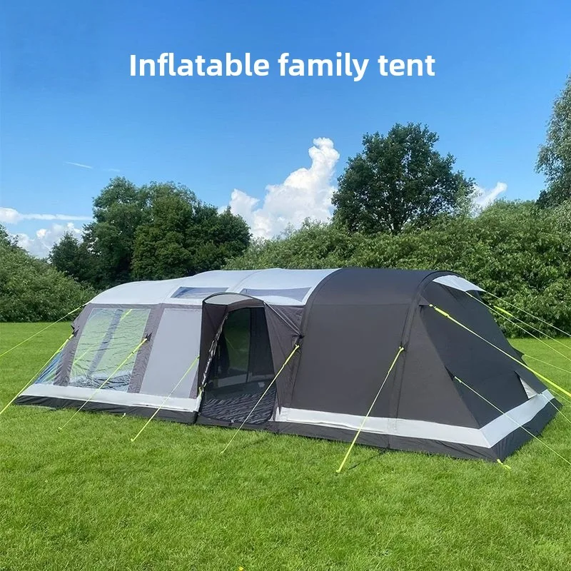 

Family Camping Inflatable Tent 5-8 Person Waterproof Double Layer Quick Setup Tunnel Tent