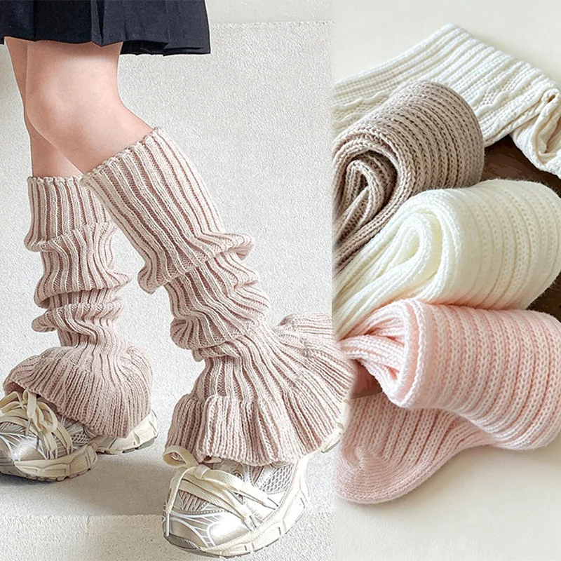 Candy Color Sweet Children Leg Warmers for Girls Lolita Style Knitted Socks Warm Foot Cover Guards Elastic Versatile Socks