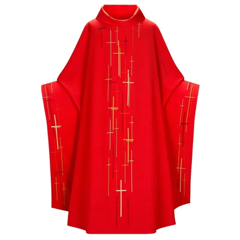 Medievale retrò sacerdote monaco Costume Cosplay abito lungo stampa croce mantello musulmano cattolico mantello Halloween Party Robe uomo donna