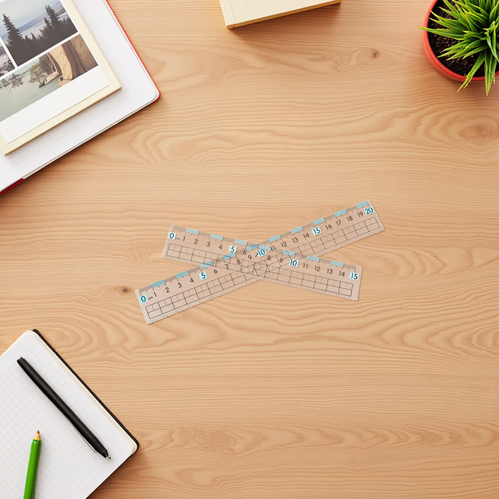 10Pcs Flexible Transparent Plastic Rulers 15Cm 20Cm Clear Metric Ruler with Wave Protection for School Office