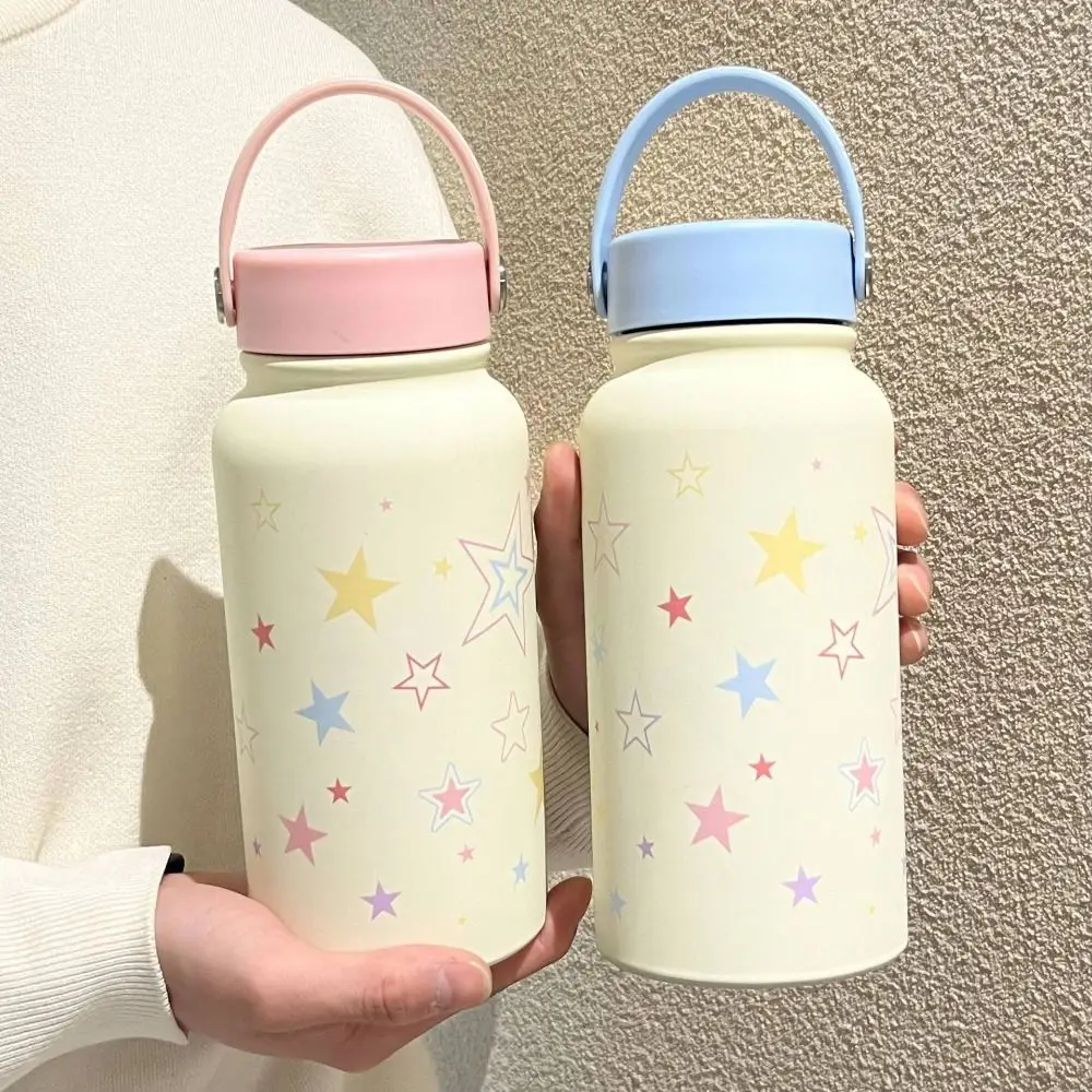 

Portable 900ml Insulated Cup Leak-proof Double Wall Stainless Steel Cup Cartoon with Straw Vacuum Flasks Cold Drink