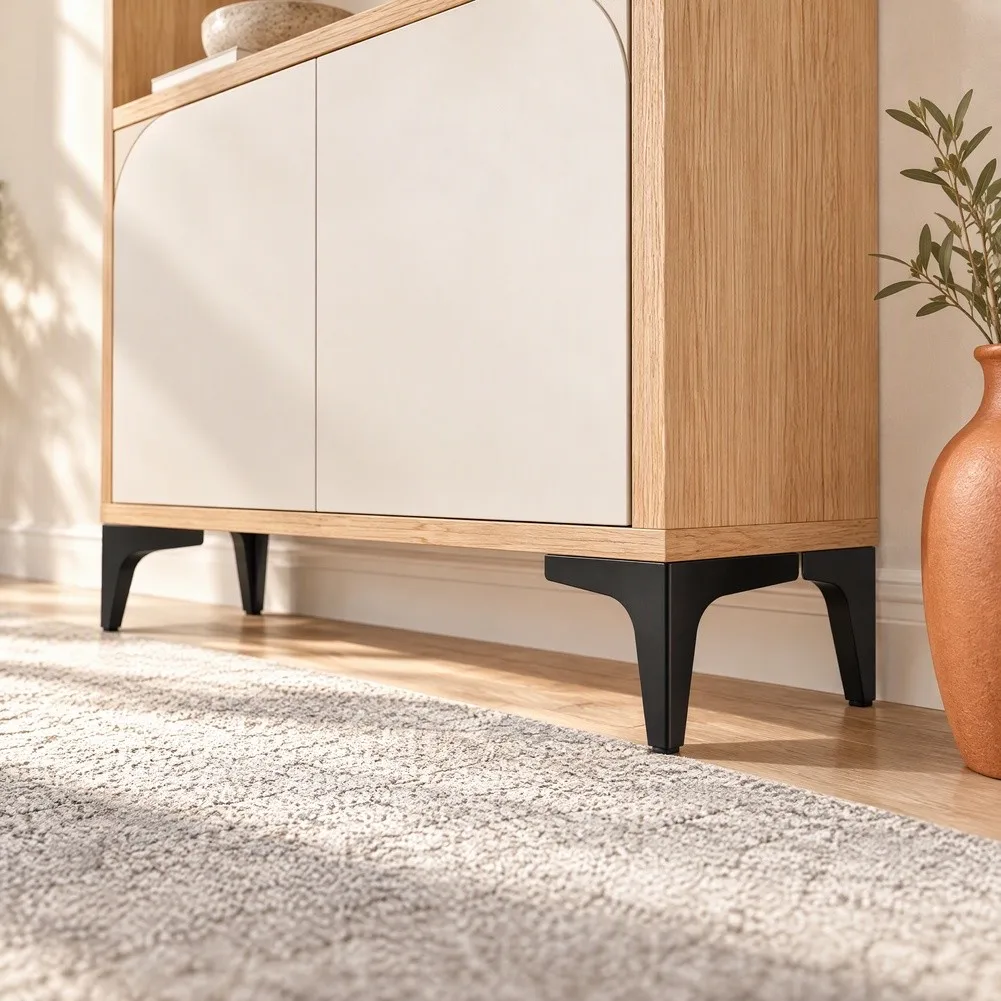 Gold Finish Metal Legs for Dressers and Storage Units Offering Improved Accessibility and Aesthetic Refinement