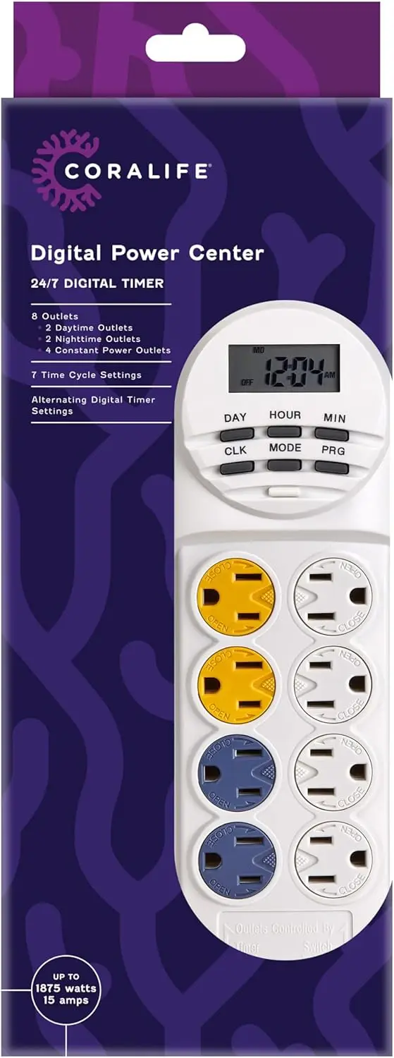 

Многорозеточный блок питания для аквариума на 8 розеток с цифровым таймером для безопасного использования