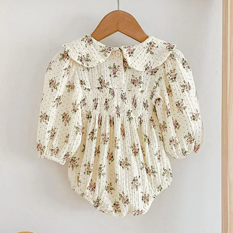 Autumn Newborn Kids Baby Girls Long Sleeve Sweet Print Princess Rompers New Infant Kids Baby Girls Rompers Clothes