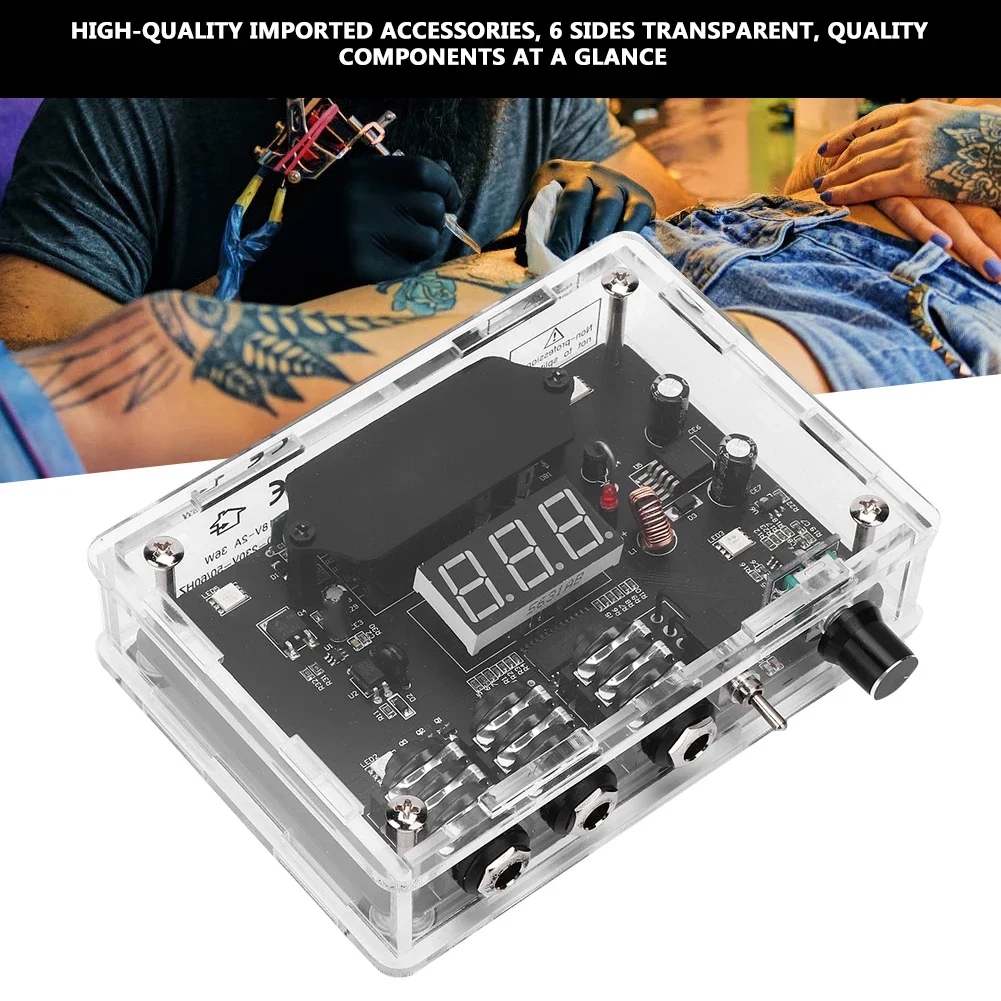 

Transparent Tattoo Power Supply Adjustable Digital Tattoos Power Source for Body for Tattoo Machine Body Art Supply Accessories