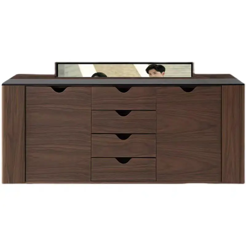 Hidden intelligent lifting integrated TV cabinet Remote control Electric opening Solid wood TV cabinet