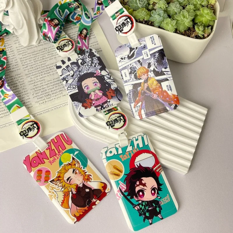 

Kawaii Demon Slayer Card Holder Zenitsu Anime Action Figure Q Figural Bank ID Card Schoolbag Decoration Children Christmas Gifts