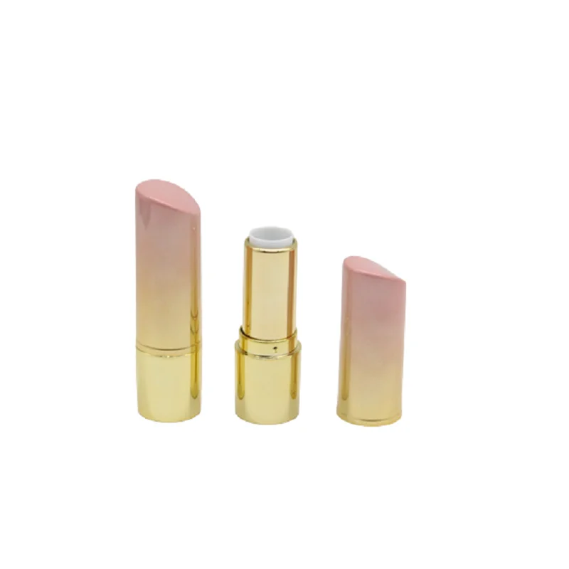 

Empty Lipstick Tube Gradient Pink Gold Unique Slant Lid Lip Balm Tubes 12.1mm Cosmetic Lip Beauty Lipstick Containers 10/30pcs