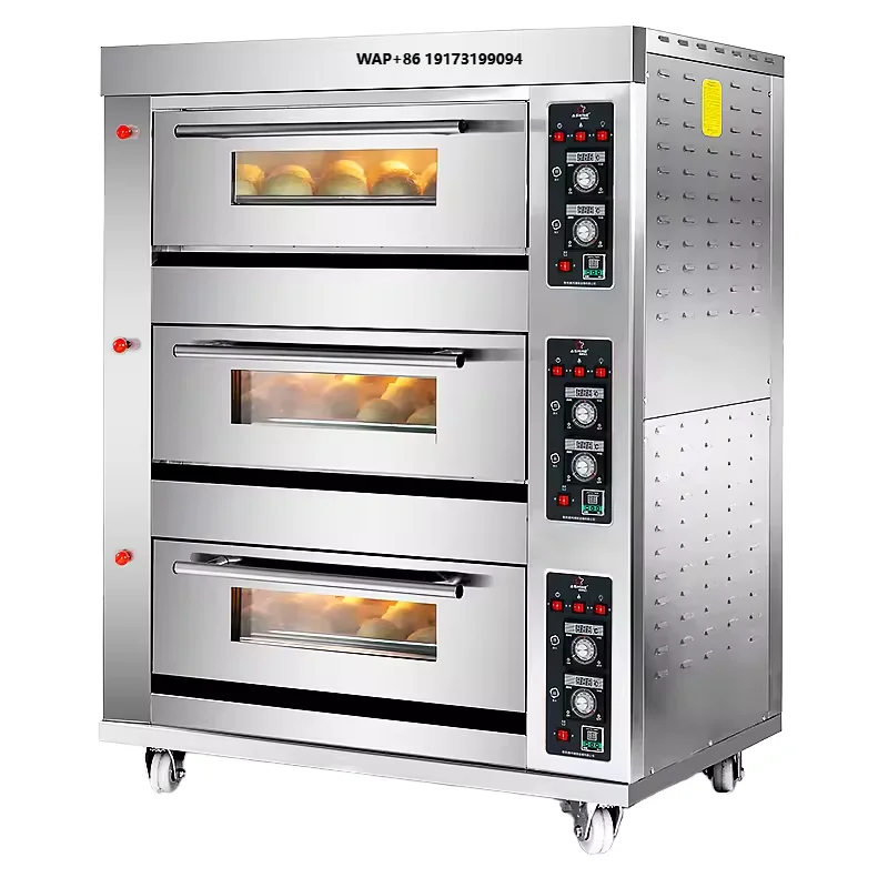 Wuxi Factory's Senmag Industrial Electric 3-Deck Stainless Steel High 16.5KW Bakery Oven 380V Corn Wheat Bread Machine Digital