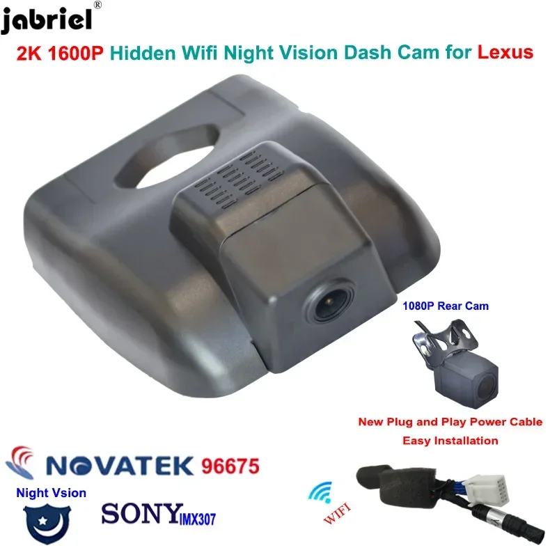 2K 1440P Dash Cam Wifi Car DVR Recorder 24H for Lexus ES350 ES330 ES300 ES300h ES250 2008 2015 2016 2017 2019 2020 2021 2022