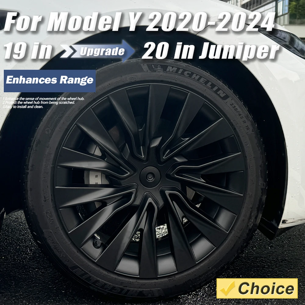 테슬라 모델 Y 용 4PCS HubCaps 19 인치 휠 커버 교체 성능 풀 캡 자동차 액세서리 2018-2024 2023 2022