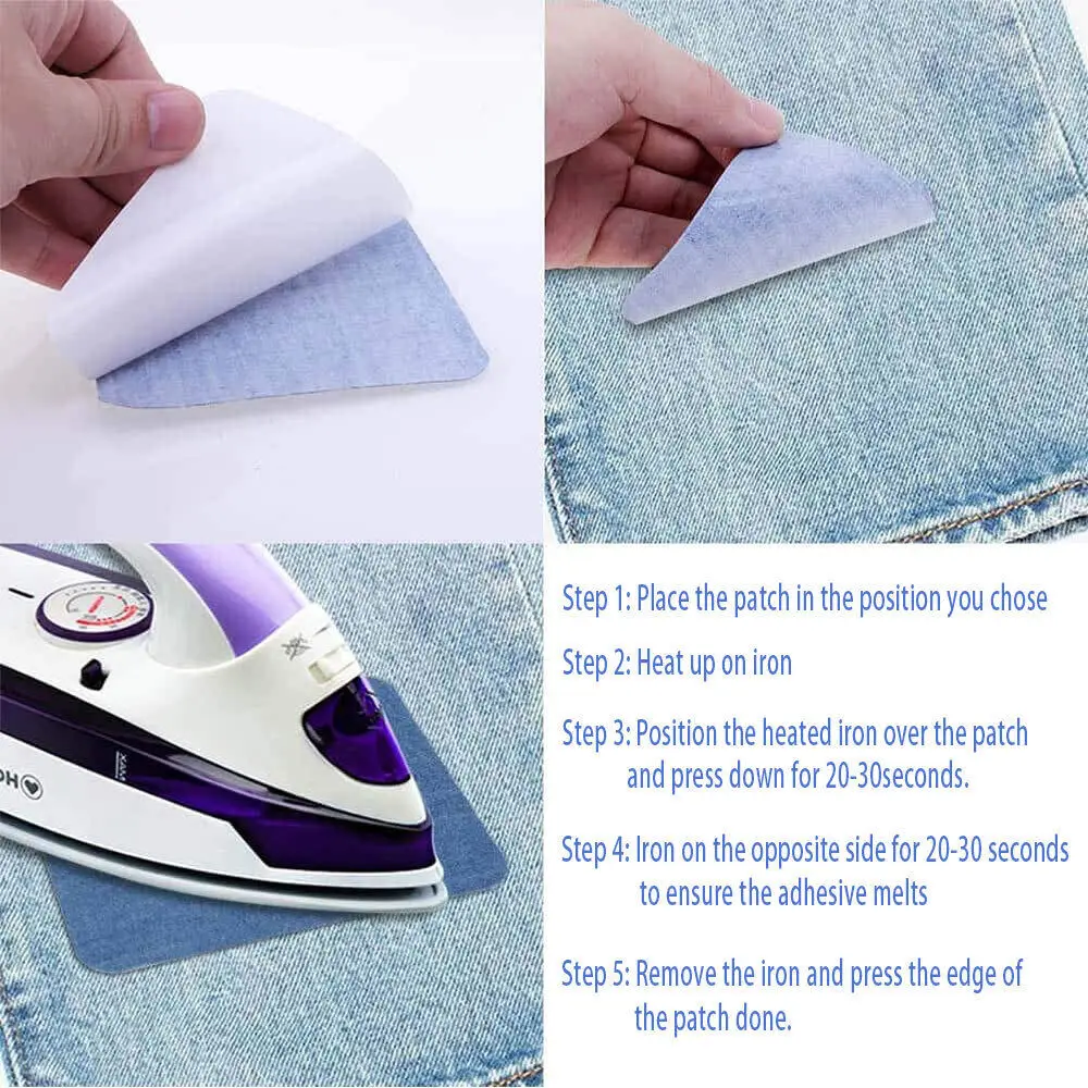 10pcs Fabric Denim Suede Iron-on Patches No Sewing Strongest Glue For Repair Clothing Shirts Jeans Elbow Knee DIY Decoration