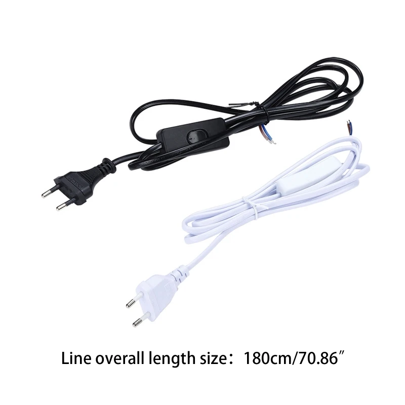 AC110V/220V LED Tube Light Power Extension Cord with On/Off Replacement EU Plug LED Wire Connector Power Cord 6FT/1.8M