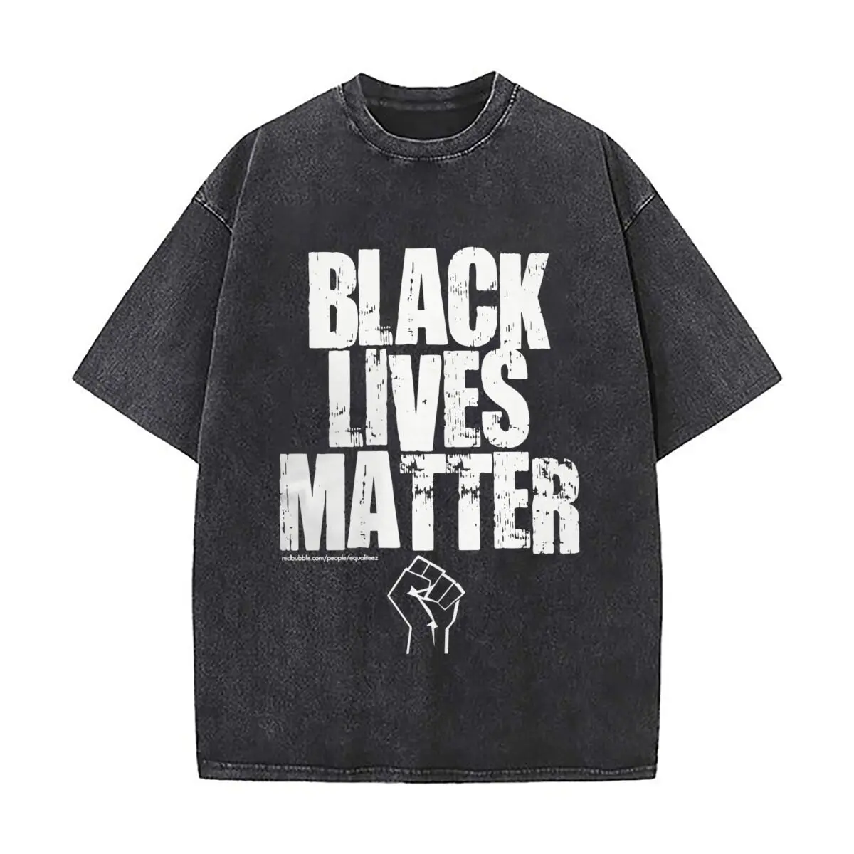 Black Lives Matter Protest Art Daily Commute Vintage Distressed T Shirt Loose Washed Sleeve