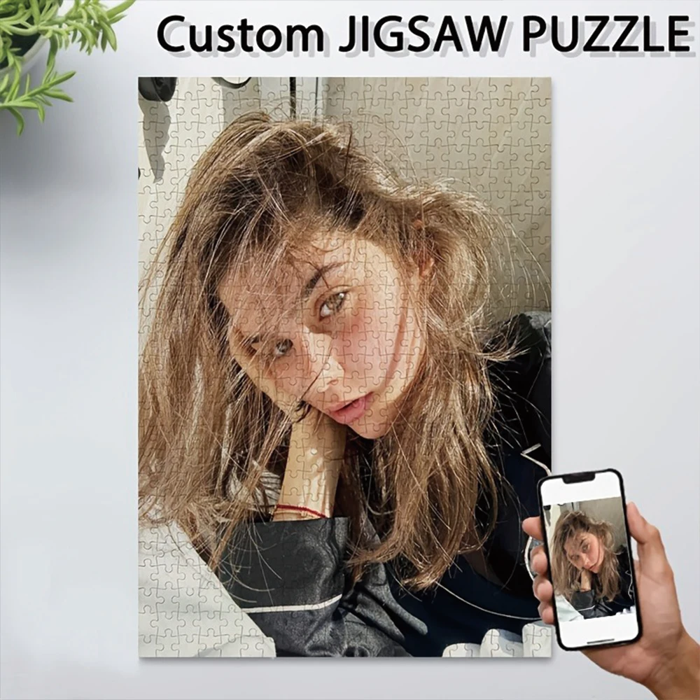 35/300/500/1004pcs Personalized Custom Photo Puzzle Selfie Photo Colorful Photo Puzzle Decorative Memory
