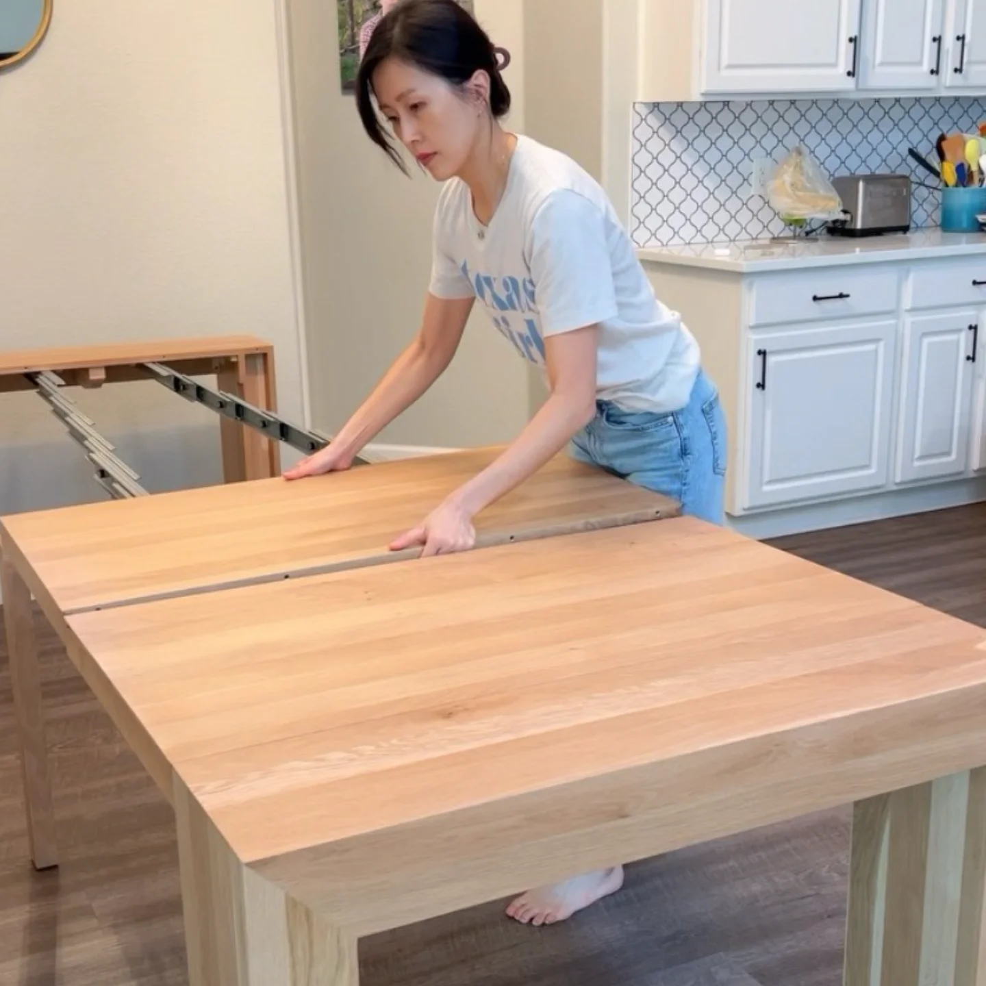 

/Dining Table Multifunctional Movable Dining Table For Party /Foshan Factory Modern Design Solid Wood Folding