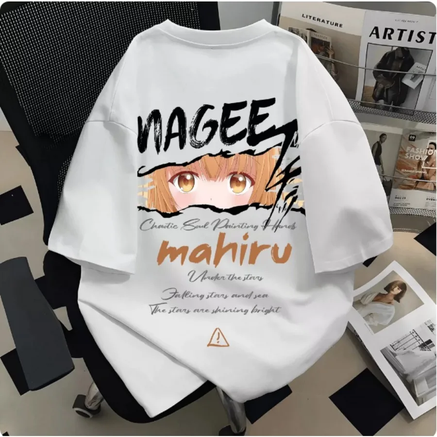 Anime The Angel Next Door Spoils Me Rotten Graphic T-shirt High-Quality Cotton Short Sleeve Cosplay Tees Harajuku Y2k Clothes